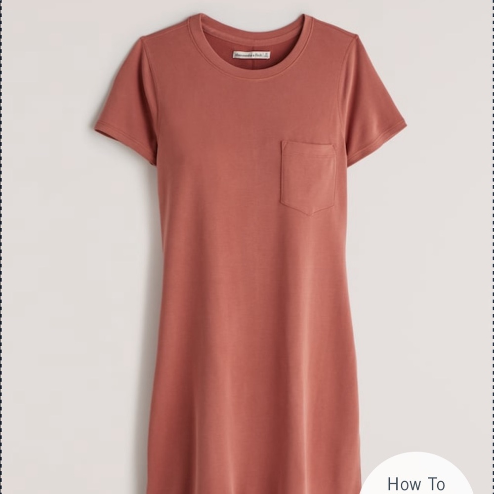 Abercrombie slim pocket tee dress - red